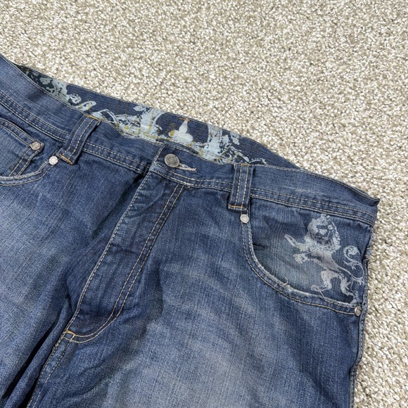 Pelle Pelle Wide leg Baggy Distressed Jeans Y2k Grunge Style 38/33 Essentials - Picture 7 of 13